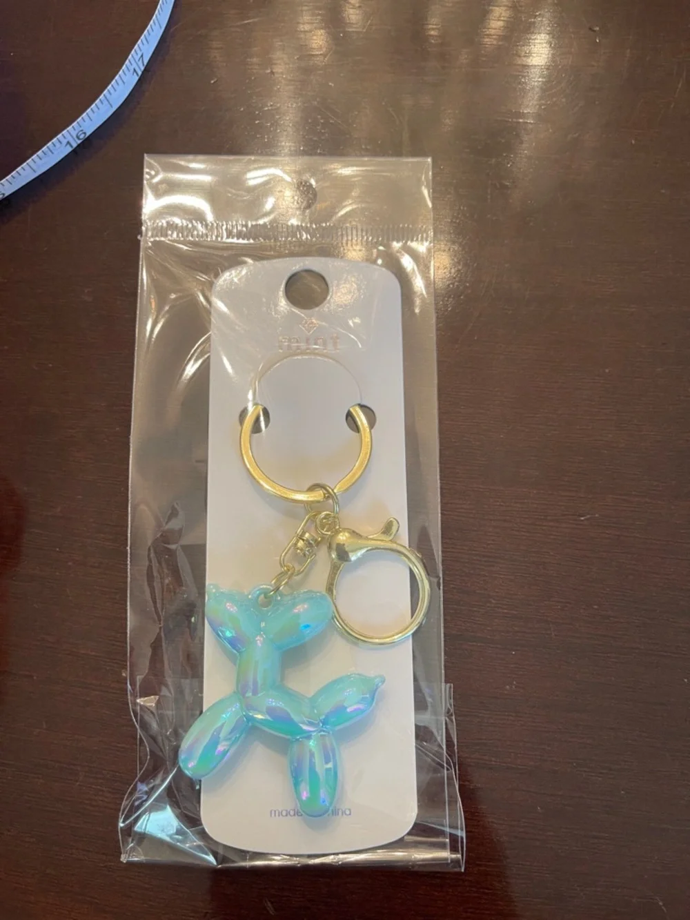 Blue Balloon Dog Keychain purse backpack charm key Holder Charm lobster clasp